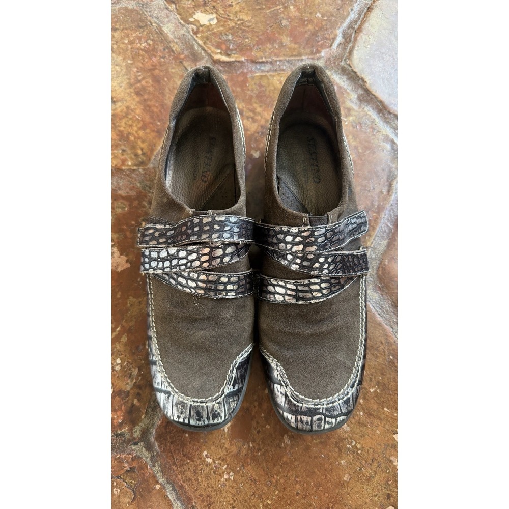 Sesto Meucci Women shoes size 7M Suede Brown Straps- Made in Italy
